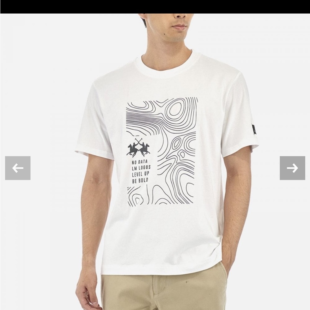 Men’s LA MARTINA NWOT White Short Sleeve Tees with Artistic Designs